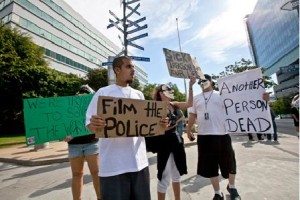 Protestors at LAPD Headquarters | Ted Soqui for LA Weekly