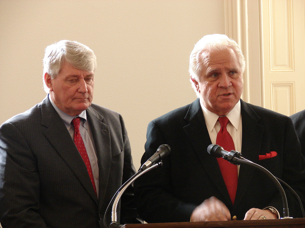 Maryland Senate President Thomas V. "Mike" Miller, and Maryland Speaker of the House of Delegates Michael Busch