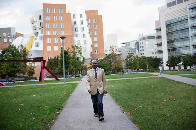 Craig Wilder, author of the new book "Ebony and Ivy: Race, Slavery and the Troubled History of American's Universities" poses for a portrait on the Massachusetts Institute of Technology campus in Cambridge, Massachusetts on October 7, 2013.