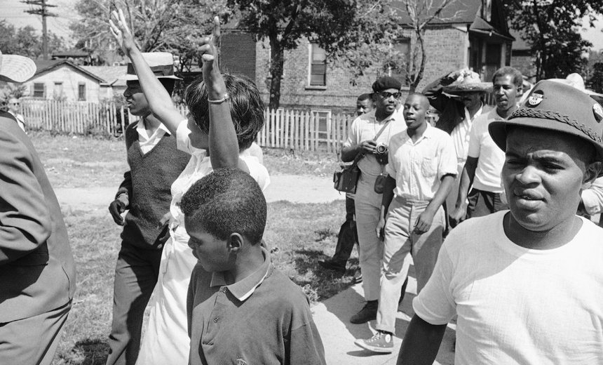 The September 1966 Cicero protest against housing discrimination was one of the first nonviolent civil-rights campaigns launched near a major city. (Associated Press)