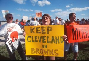 Art Modell's 1995 announcement that he planned to move the Cleveland Browns to Baltimore