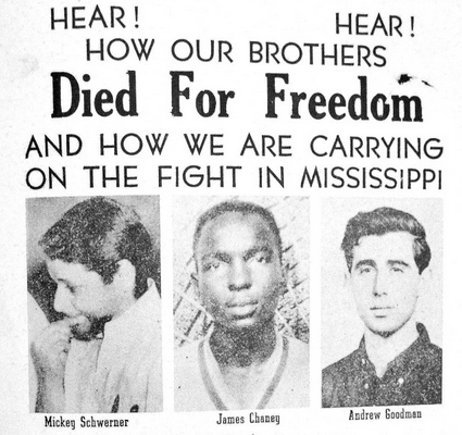 hree civil rights workers who were killed during Freedom Summer in Mississippi.