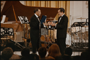 President Nixon presenting Duke Ellington with the Presidential Medal of Freedom. April 29, 1969.