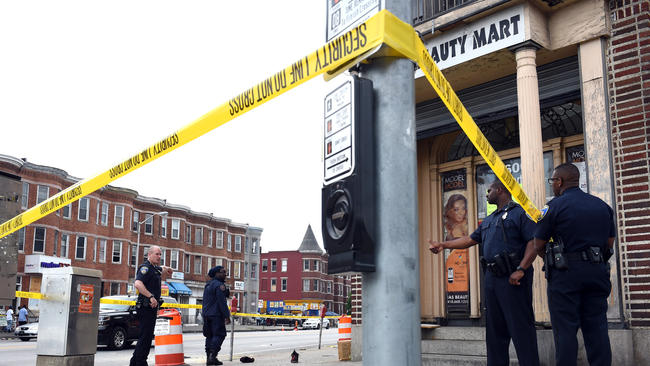 Baltimore Police Scene (Credit: Baltimore Sun)