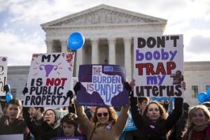 WASHINGTON, DC - MARCH 2: at the Supreme Court, March 2, 2016 in Washington, DC. On Wednesday morning, the Supreme Court will hear oral arguments in the Whole Woman’s Health v. Hellerstedt case, where the justices will consider a Texas law requiring that clinic doctors have admitting privileges at local hospitals and that clinics upgrade their facilities to standards similar to hospitals. (Drew Angerer/Getty Images)