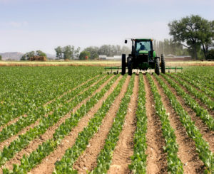 farmer on his tractor plowing the field, rural wyoming